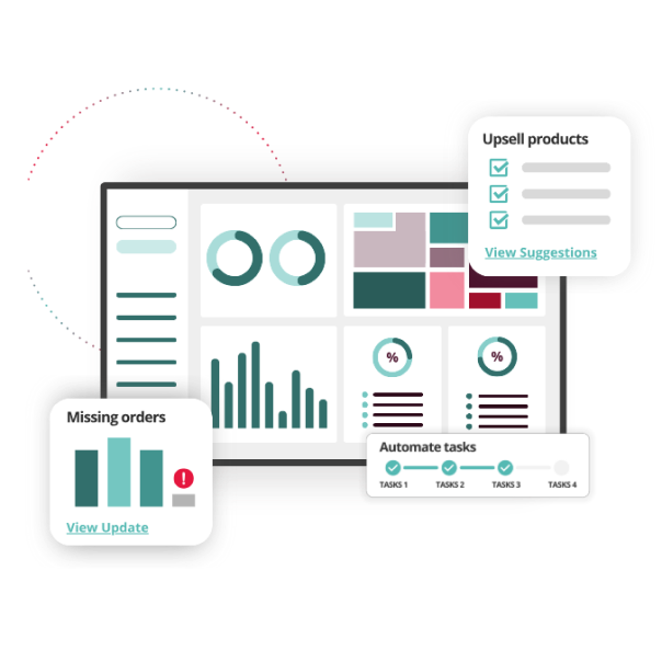CRM Dashboard Illustration with widgets
